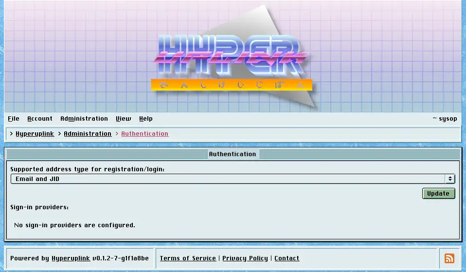 The authentication page