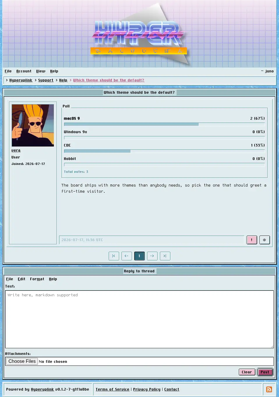 A poll showing its results