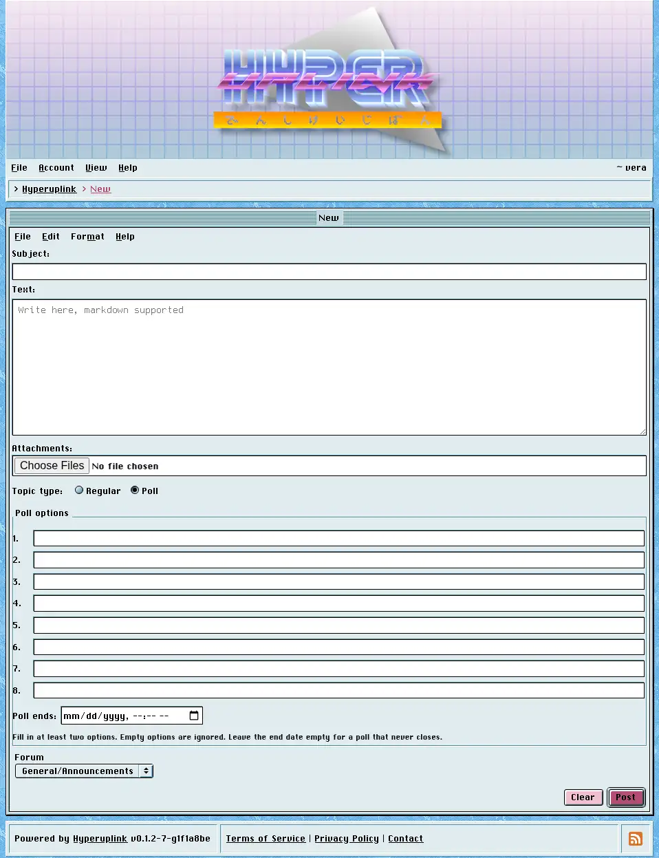 The poll editor