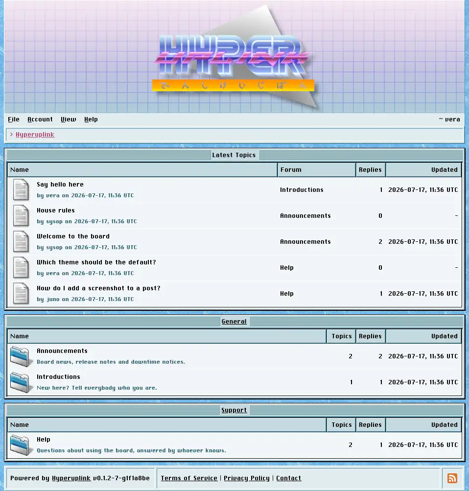 The board front page