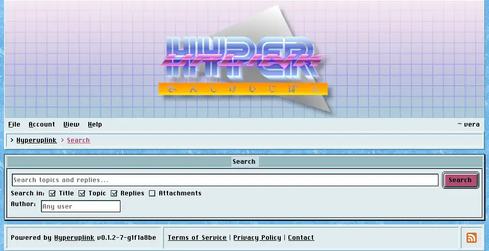 The search page